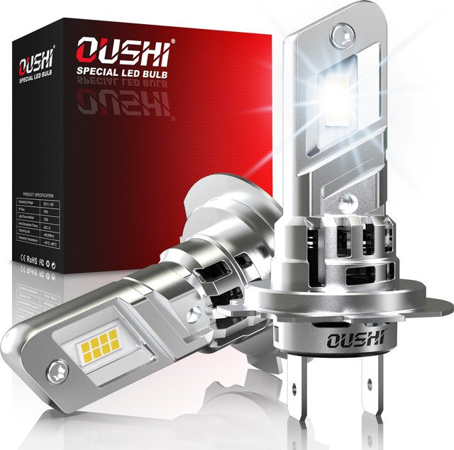 OUSHI H7 LED Scheinwerfer Set Canbus High Power Auto Birnen 6000K Weiß für Peugeot 2008 2015 bis 2024 in Weiß und Silber - Bild 1