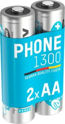 Ansmann DECT maxE HR06 Mignon AA NiMH Akku 1300 mAh 1.2V 2er Packung in Silber - Bild 3