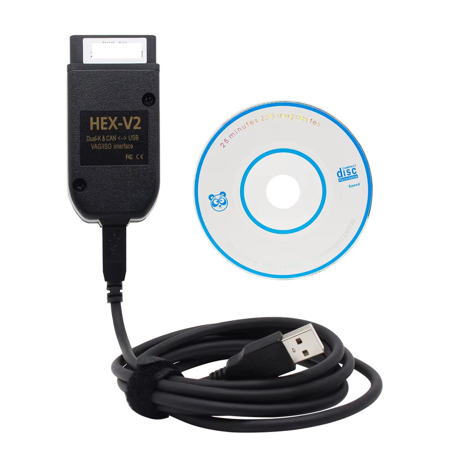 WUIETI VCDS VAGCOM Diagnose-Schnittstelle HEX V2 für VW, Audi, Skoda und Seat in Schwarz - Bild 2