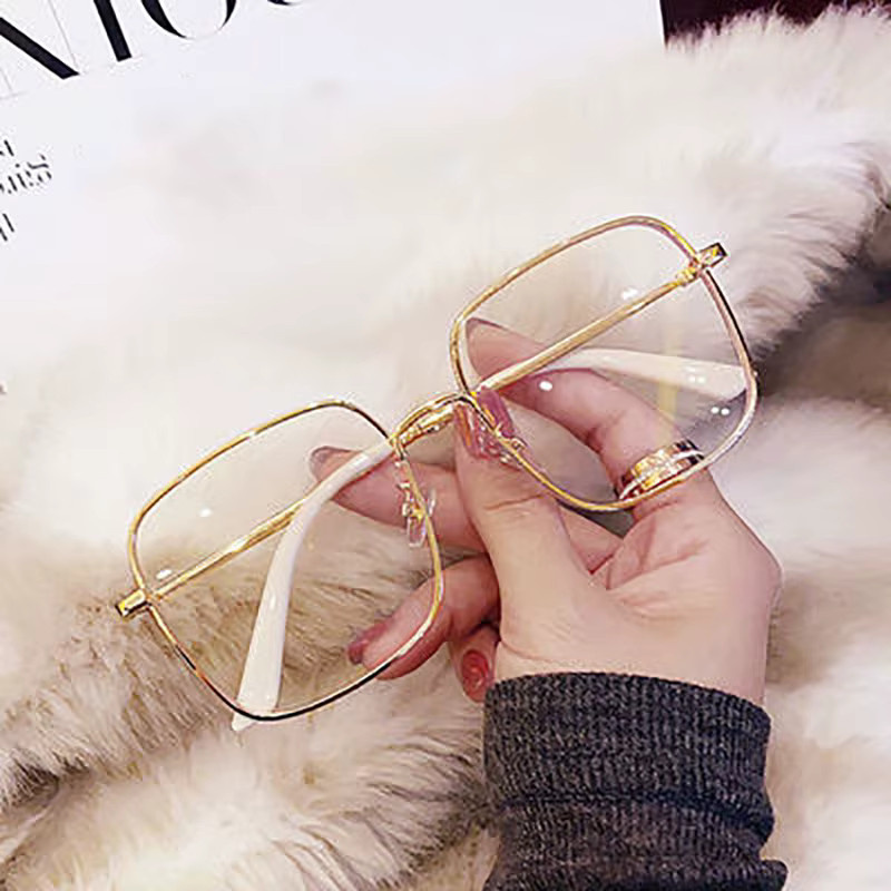 MDOD Lesebrille, Vollrand, quadratisch, Metall, Gold, Damen - Bild 3