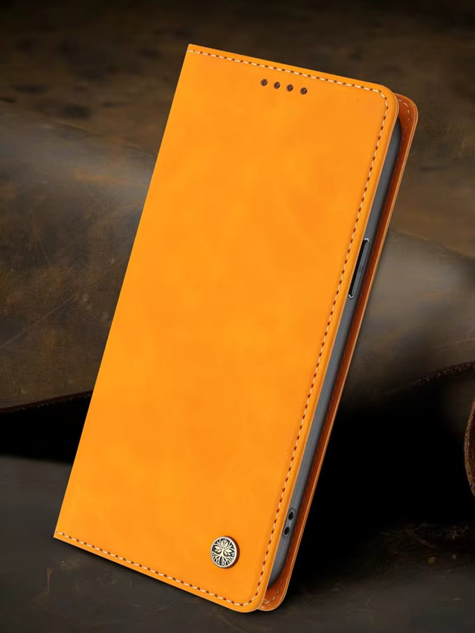 Premium RFID Blocking Ledertasche für ZTE Nubia Z80 Z60 Blade A76 A56 A36 A34 A35 A53 A54 A55 A72S A73 A75 Pro V60 V70 Ultra in Orange - Bild 2
