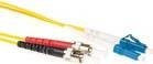 ACT LSZH Singlemode 9/125 OS2 Glasfaser-Patchkabel Duplex mit LC und ST Steckern, Farbe: Gelb, Länge: 30 m - Bild 1