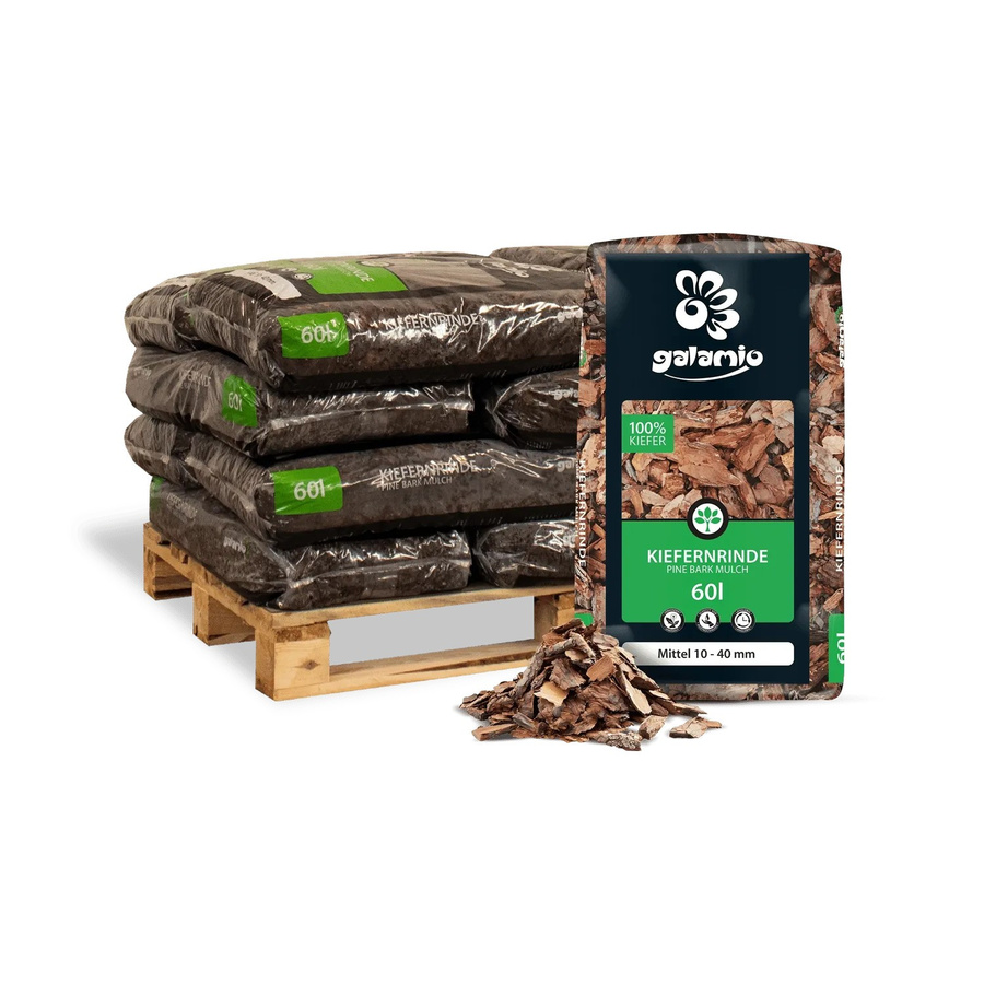 Galamio Rindenmulch Kiefer braun 10-40 mm, 12 x 60 l - Bild 2