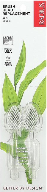 RADIUS Ersatz-Zahnbürstenköpfe, weich, 2er-Pack, weiß, Unisex - Bild 1