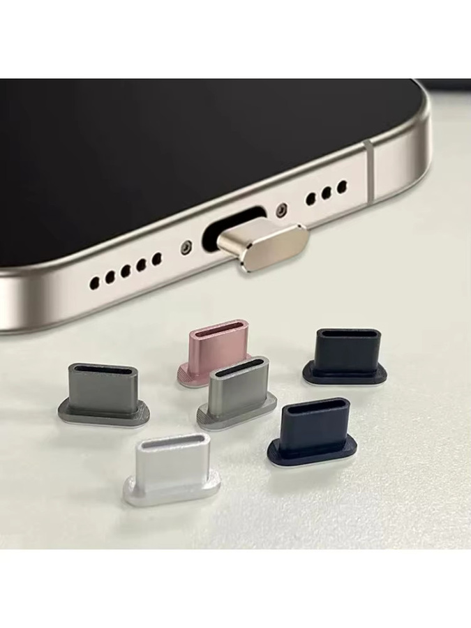 Metall-Staubschutzstecker für iPhone 17 Pro Max 16 15 Serie mit USB-C Anschluss in Blau - Bild 5