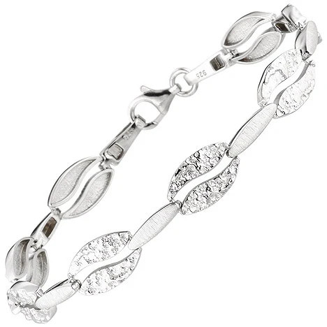 Colfem Armband 925 Sterling Silber, gehämmert, 19 cm, Unisex - Bild 1