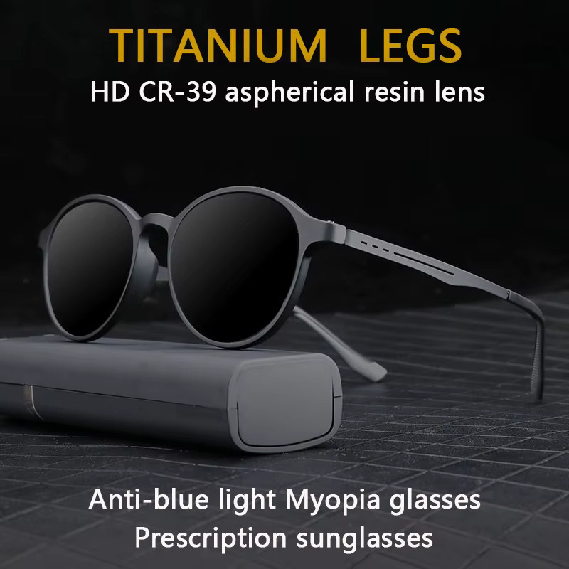 KJDCHD Sonnenbrille, Titan, rund, Vollrand, schwarz, Männer - Bild 2