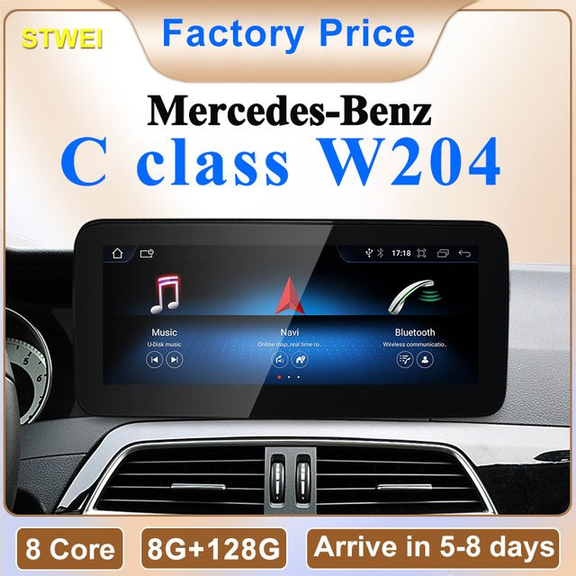 STWEI Multimedia Player Auto Radio Stereo für Mercedes Benz C-Klasse W204 S204 (Baujahr 11-15) in Schwarz - Bild 1