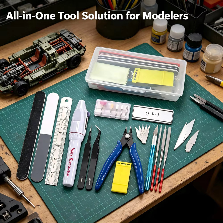 9/24-teiliges Modellbau-Werkzeugset aus Metall in Multicolor mit Aufbewahrungsbox für Gundam, Auto, Roboter und Figurenmodelle - Bild 3