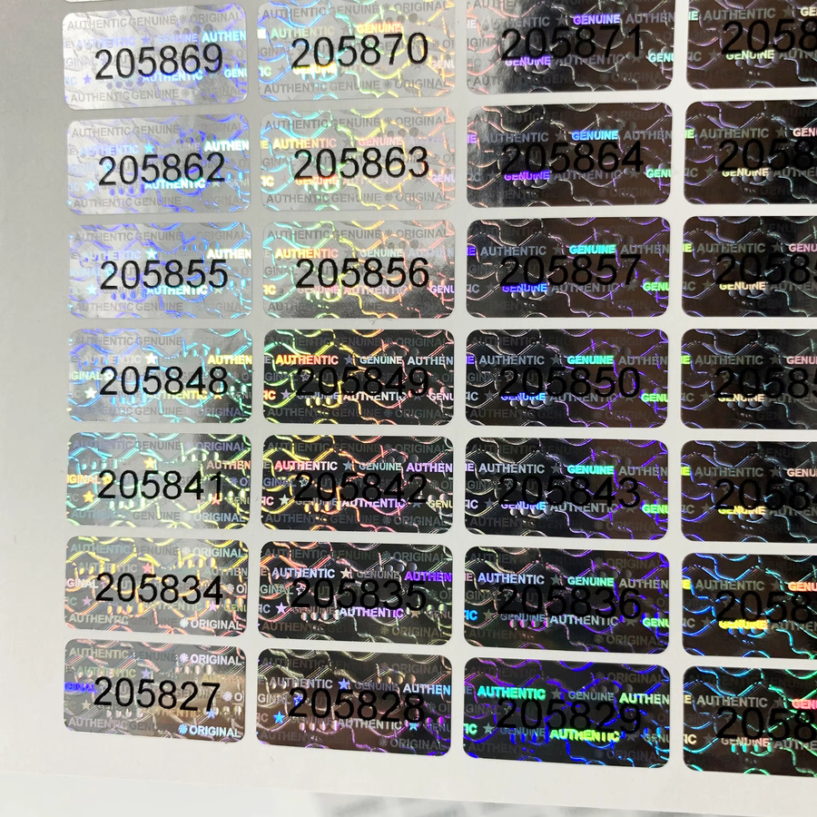 Manipulationssichere Hologramm-Aufkleber mit Seriennummer in Silber als authentische Laseraufkleber - Bild 4