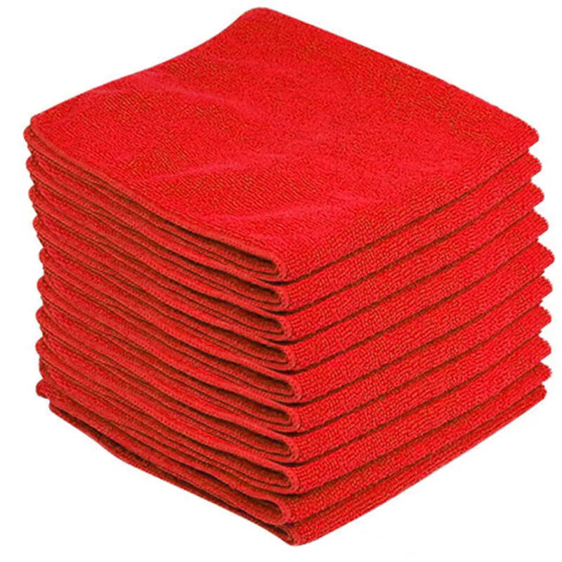 10er Set VIBRATITE Mikrofaser-Reinigungstücher in Rot, wasserabsorbierend und fusselfrei für Küche und Badezimmer - Bild 2