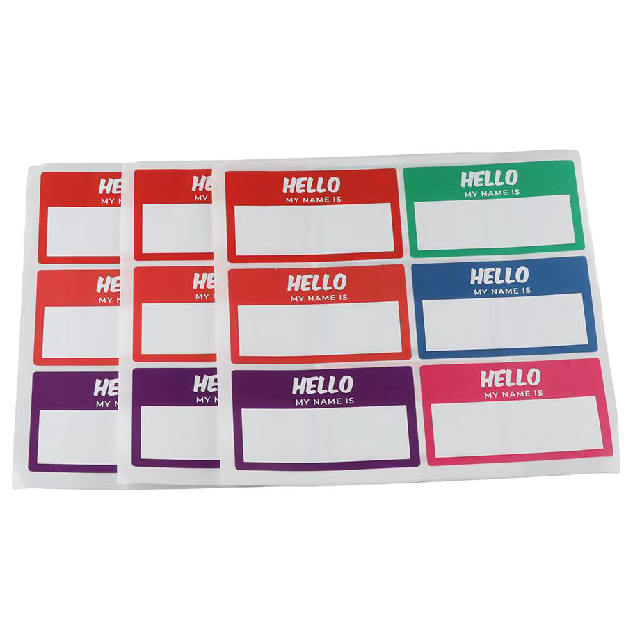 60 bunte Namensschilder Hallo mein Name ist Aufkleber in 6 Farben für Büro und Besprechungen B/H: 8,89 x 5,08 cm - Bild 2