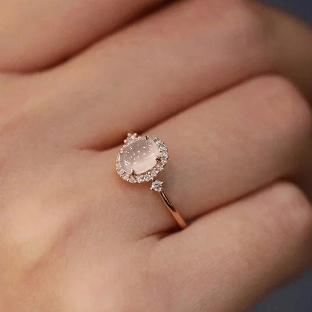 Huitan Ringe, Opal, Zirkonia, Roségold, Damen - Bild 1