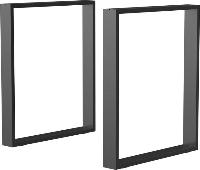 HOMCOM Tischbeine 2er-Set aus Metall in Schwarz, Tischkufen im Industrial-Design, B/H: 60 x 72 cm - Bild 1