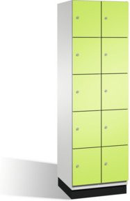 C+P Fächerschrank Cambio auf Sockel mit 10 Fächern, Farbe Korpus Lichtgrau und Front Grün, H 195,0 x B 60,0 x T 52,5 cm - Bild 1