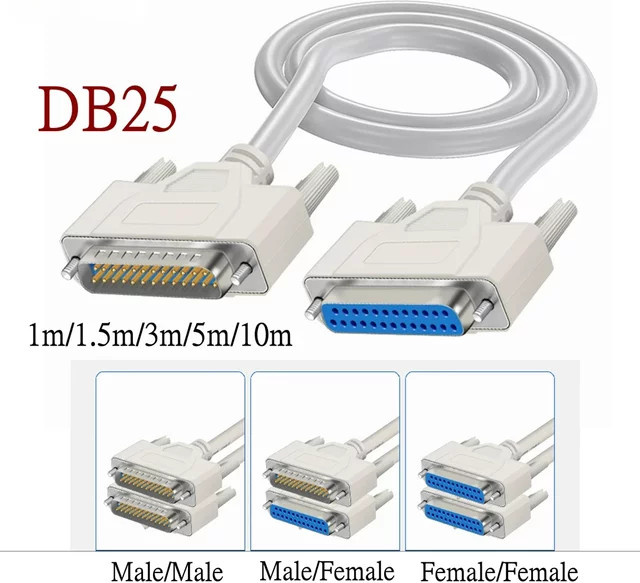 MACDOT DB25 Parallel-Verlängerungskabel LPT Drucker-Verlängerungskabel 25-Pin Stecker auf Buchse - Bild 1