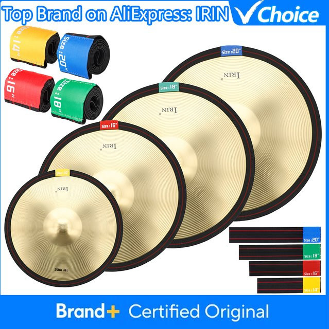 IRIN Drum Cymbal Mute Silence Pad mit elastischem Gurt zur Dämpfung für Schlagzeug-Übung, Multicolor - Bild 1