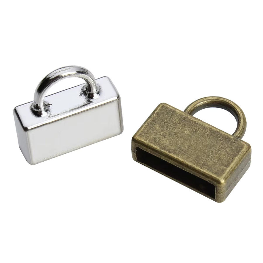 Louleur Endkappen, Crimp-Schnalle mit Schlaufe, 2 x 10 mm, Lederband-Endverschlüsse - Bild 3