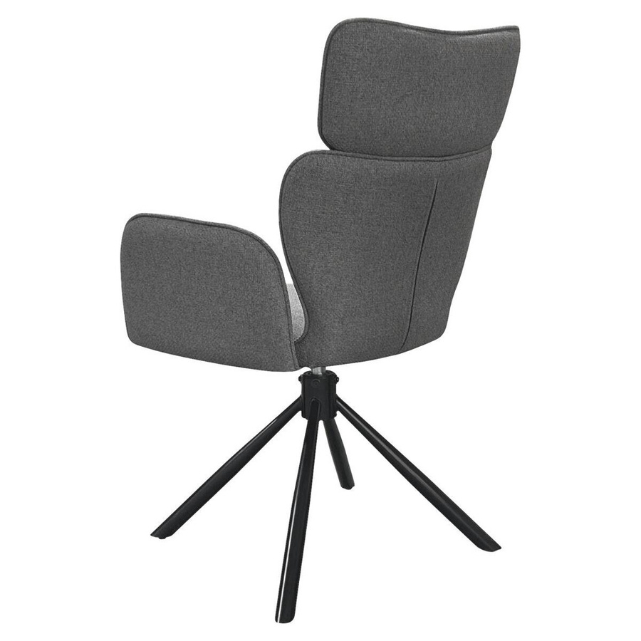 byLIVING Esszimmerstuhl SEATTLE 2er-Set mit Armlehnen, Webstoff Anthrazit, Gestell Schwarz, B/H/T: 60 x 93 x 61 cm - Bild 3