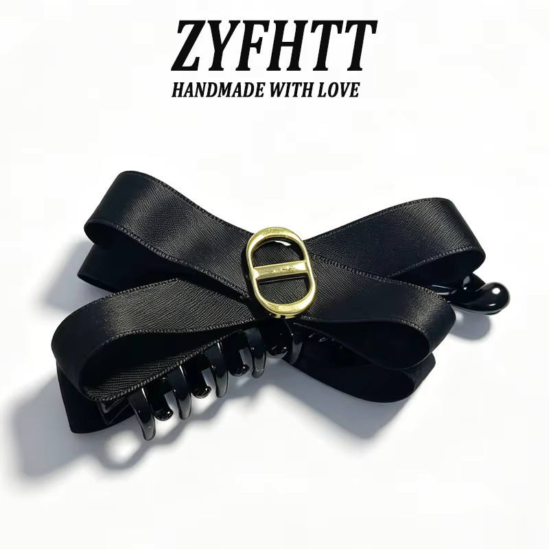 ZYFHTT Haarspange mit schwarzer Satinstoff-Schleife, Damen - Bild 6