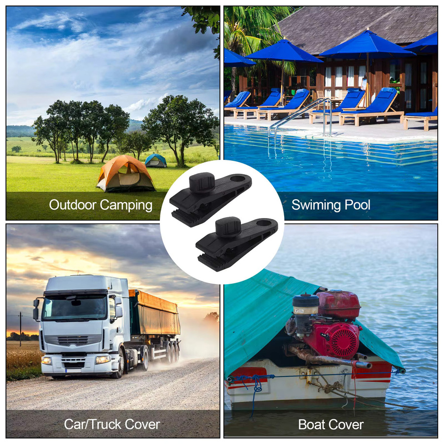 VIBRATITE Planenklemmen in Schwarz als robuster Verschlussgriff für Poolabdeckungen, Banner, Zelte und Leinwandplanen - Bild 6