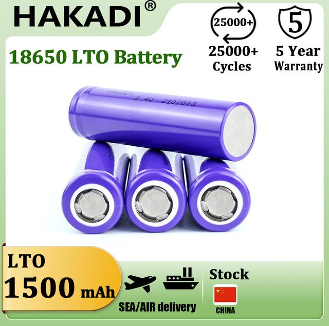 HAKADI 18650 LTO Akku 2,4 V 1500 mAh wiederaufladbare Batterien lila - Bild 1