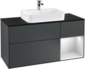 V&B Waschtischunterschrank Finion in Mattblau lackiert, Breite: 120 cm, Tiefe: 50,1 cm, Höhe: 50,1 cm - Bild 1