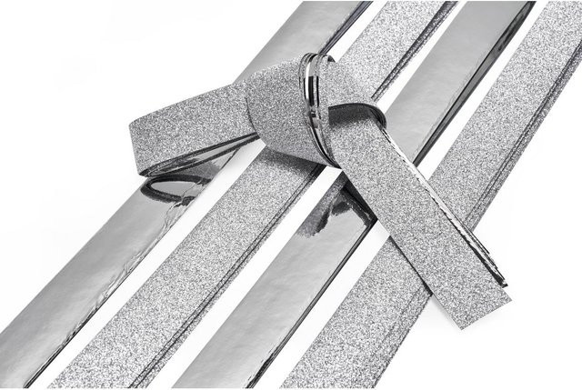 Gebrüder Bertels Glitter Papierstreifen Silber 15 mm - Bild 1