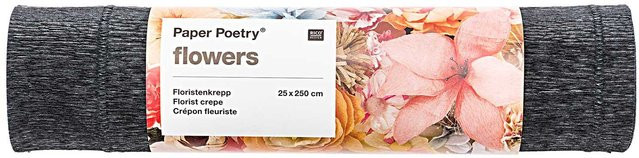 Rico Design Paper Poetry Floristenkrepp in Schwarz - Bild 1