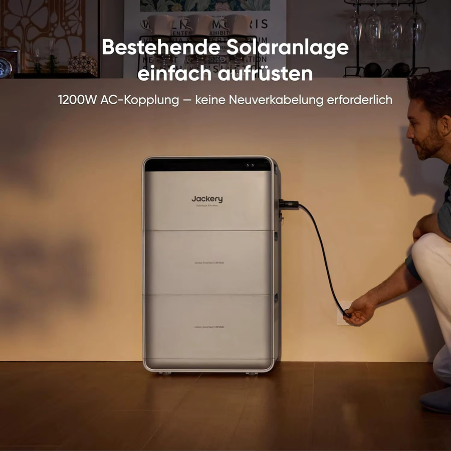 Jackery SolarVault 3 Pro Stromspeicher für Balkonkraftwerke mit 2520Wh, 4000W PV-Eingang und 1200W Notstromversorgung, B/T/H: 48,5 x 23,5 x 28,2 cm - Bild 2