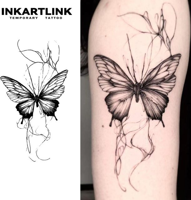 Temporäre Schmetterlings-Tattoos, realistisch, 1-2 Wochen haltbar - Bild 1