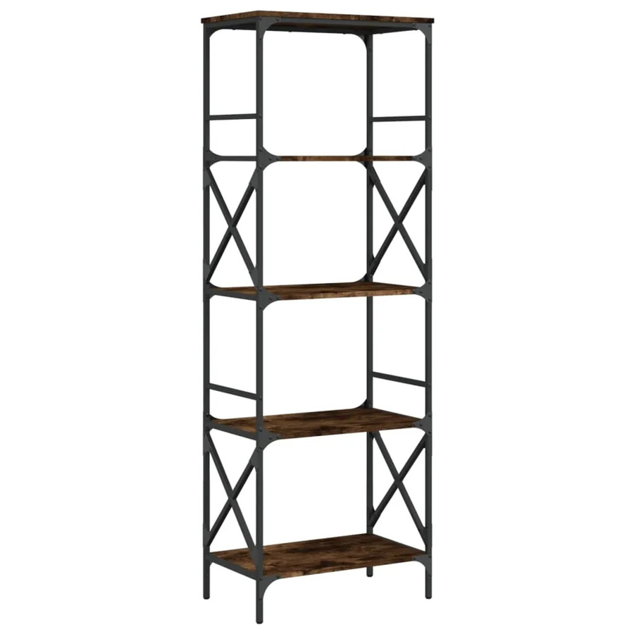 vidaXL Bücherregal mit 5 Böden in Räuchereiche und Braun, B/T/H: 59 x 35 x 171 cm - Bild 2