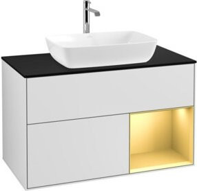 V&B Waschtischunterschrank Finion 100 Wandbeleuchtung in Weiß lackiert, Breite: 100 cm, Höhe: 50,1 cm, Tiefe: 50,1 cm - Bild 1