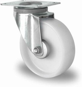 CASCOO Lenkrolle Serie P0P0 mit Rollenlager, Durchmesser: 160 mm, weiß, verzinkt - Bild 1