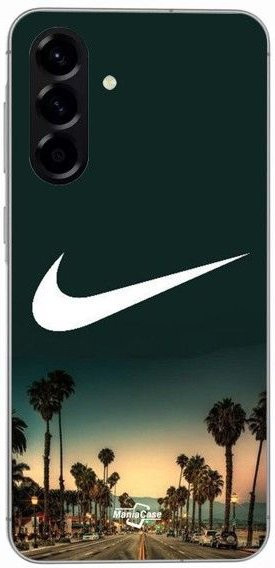 MANIACASE Silikon Schutzhülle für Samsung Galaxy A56 in Schwarz mit Kalifornische Palmen bei Nacht Design - Bild 1