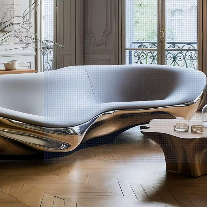 qwFanyuzheng Modernes Ecksofa-Set aus Kunstleder in Weiß und Multicolour für Wohnzimmer oder Büro - Bild 2