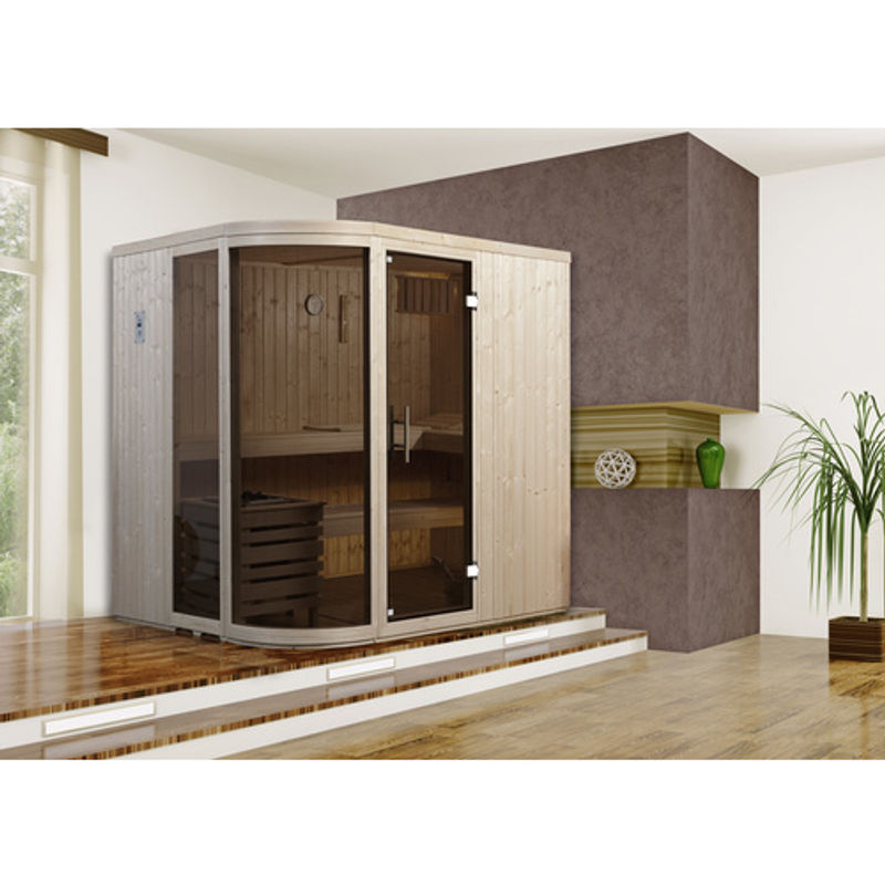 Weka Designsauna Sara 1 BioSauna mit 7,5 kW Sparset in Braun - Bild 2