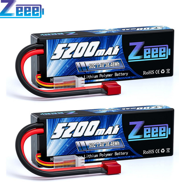 Zeee 2S Lipo-Batterie 5200 mAh 7,4 V 50C mit T-Stecker für RC-Cars, Drohnen und Boote - Bild 1