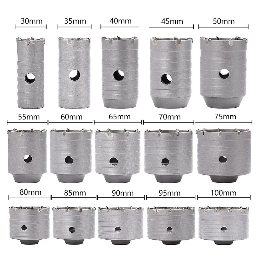 XCAN SDS-Hohlkernbohrer Lochsäge für Beton Ziegel und Stein Durchmesser: 30–100 mm, Schaftlänge: 110–330 mm - Bild 2