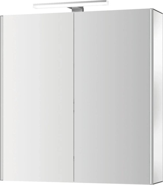 Jokey Spiegelschrank Alu-LED in Silber mit integrierter LED-Beleuchtung und Steckdose, B: 65 cm, H: 71 cm - Bild 1