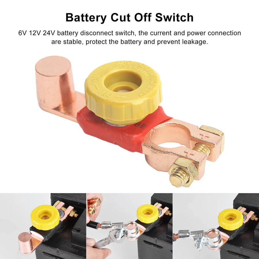 YOSOO Autobatterie-Trennschalter für 6V 12V 24V zur Stromabschaltung als positiver Batterieklemmenecker für Auto, RV und ATV - Bild 2