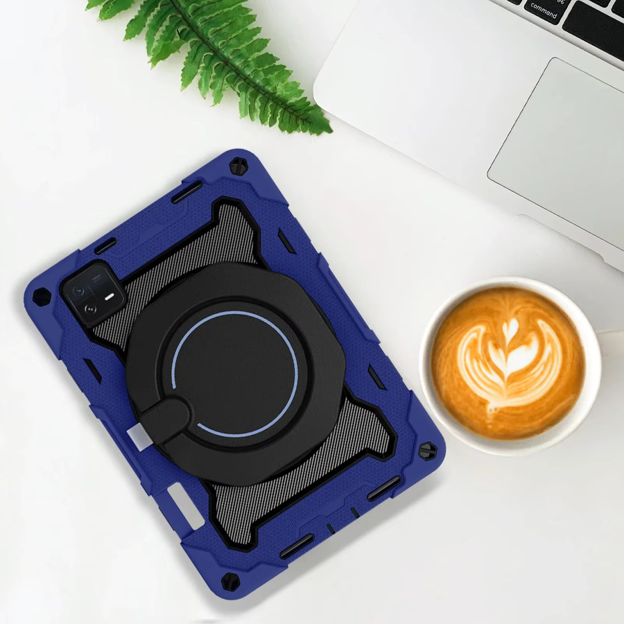 Robuste Schutzhülle für Xiaomi Pad 5 6 Pro und Redmi Pad SE in Blau mit Rotationsfunktion und Standfunktion - Bild 4