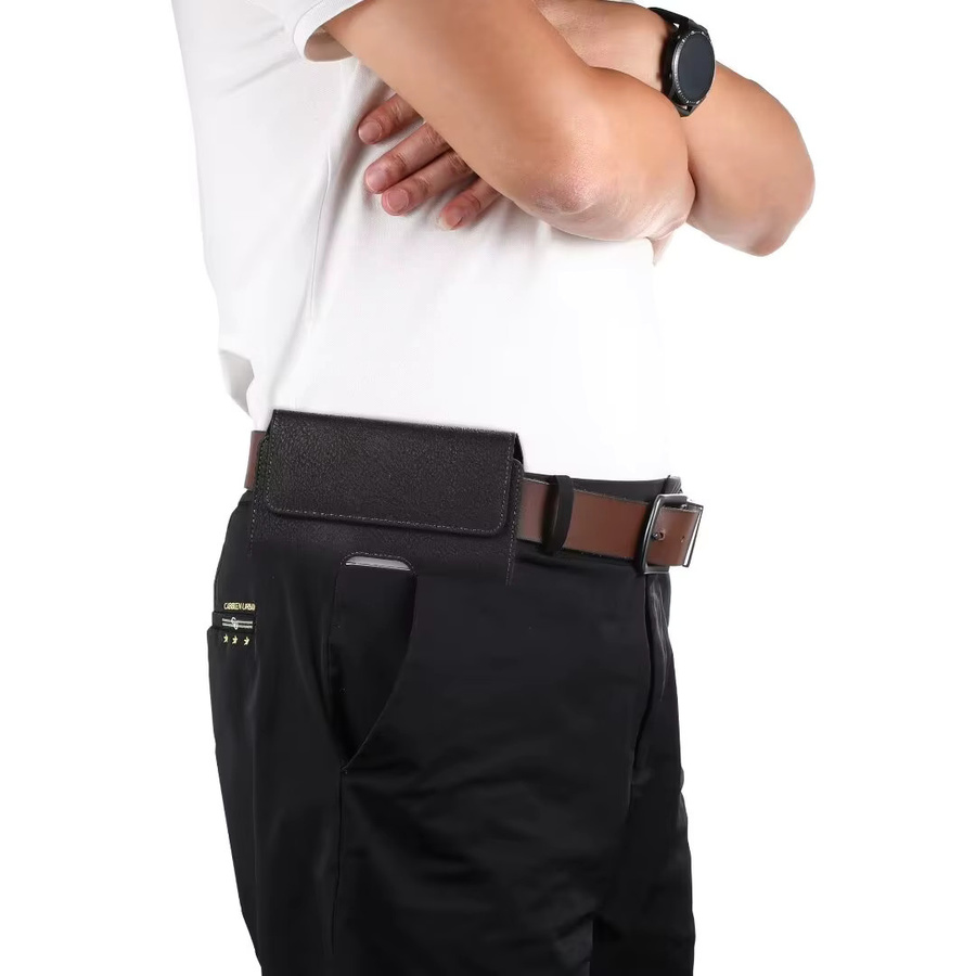 FaLi Qisubao Universal Leder Handyhülle als Gürteltasche für iPhone, Samsung, Huawei und Xiaomi in Schwarz - Bild 4