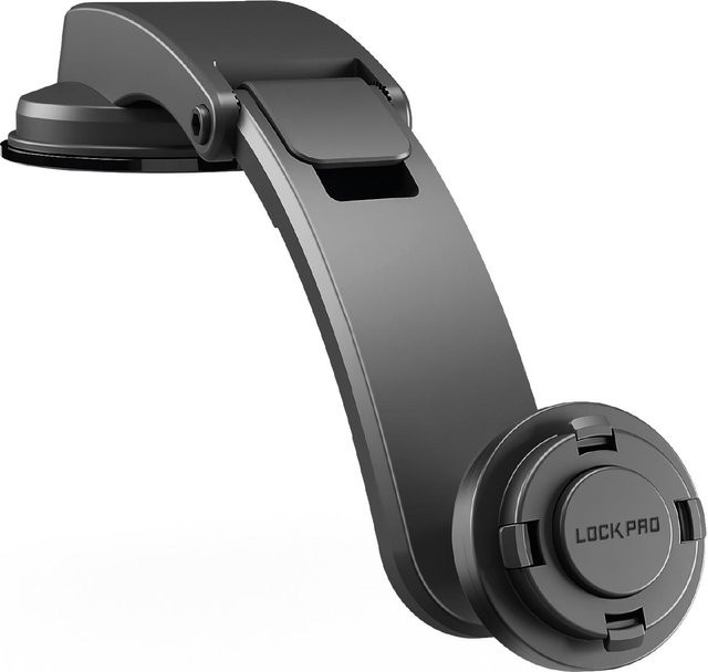 Lock Pro Universal Autohalterung für Windschutzscheibe oder Armaturenbrett mit Saugnapf, Schwarz - Bild 1