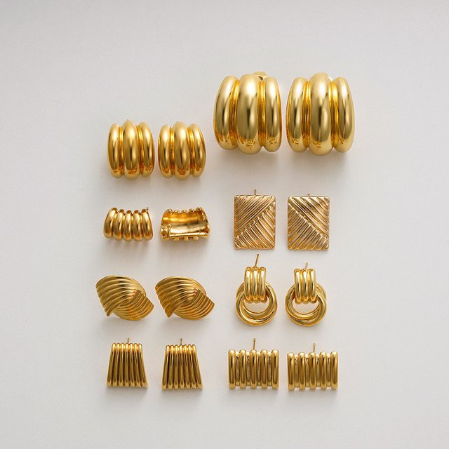 SLOONGJEWELRY Ohrstecker 18K vergoldet, Edelstahl, Damen - Bild 1