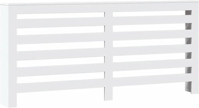 vidaXL Heizkörperverkleidung in Weiß mit modernem Latten-Design aus Holzwerkstoff, B/T/H: 175 x 20 x 82 cm - Bild 1