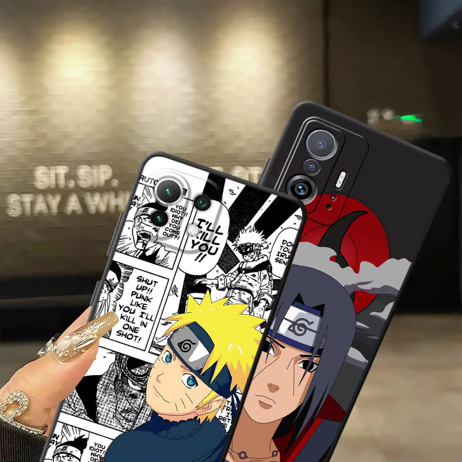 Schwarze weiche Handyhülle im Anime Naruto Sasuke Design für Xiaomi Mi 15 10T 11T 12T Pro 13 14 Pro 11 12 13 Lite 12X - Bild 2