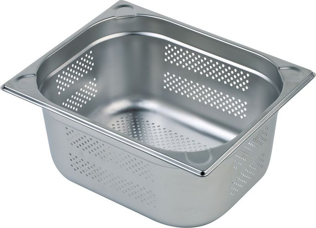 APS GN 2/3 Behälter perforiert aus Edelstahl in Silber, B/T/H: 35,5 x 32,5 x 10 cm - Bild 1