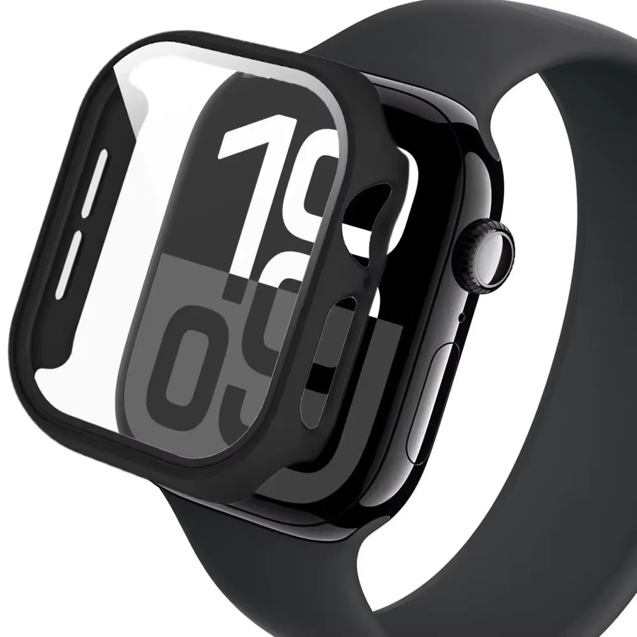 NEY Displayschutzfolie für Apple Watch, harte PC-Stoßstange, gehärtetes Glas, Unisex - Bild 2