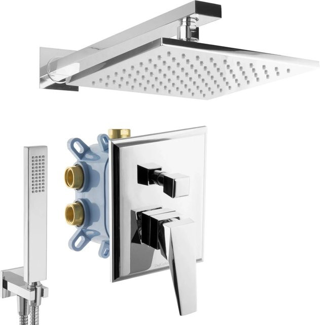 PaulGurkes Unterputz Duschsystem mit Regendusche und Handbrause in Chrom - Bild 1